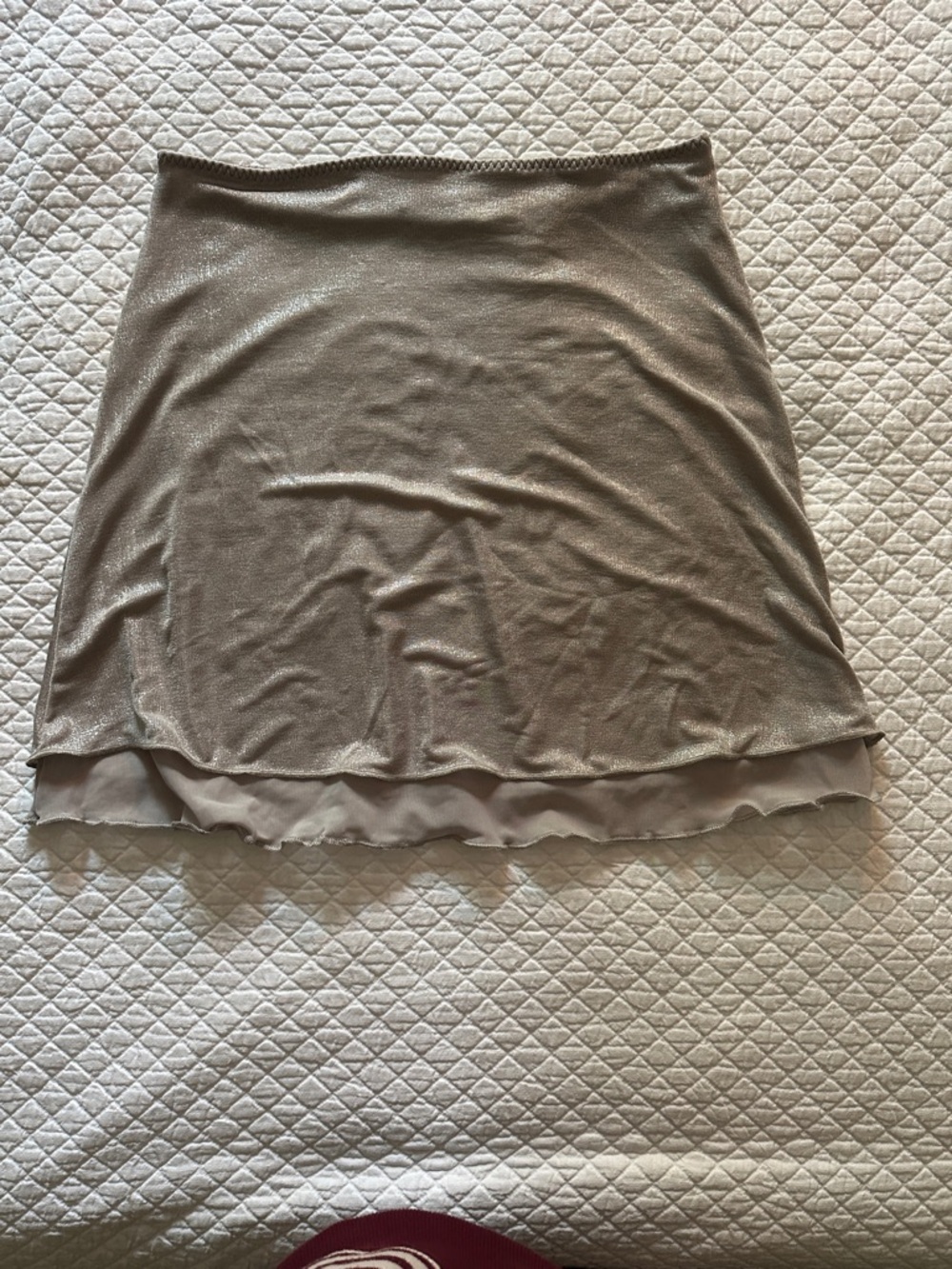 Weekday Shimmery Layered Mini Skirt - Taupe